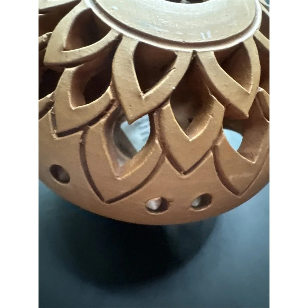NEW Ten Thousand Villages Shadow Magic Votive Holder Terracotta Handmade Banglad